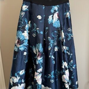 Floral Blue and Black Women's Skirt